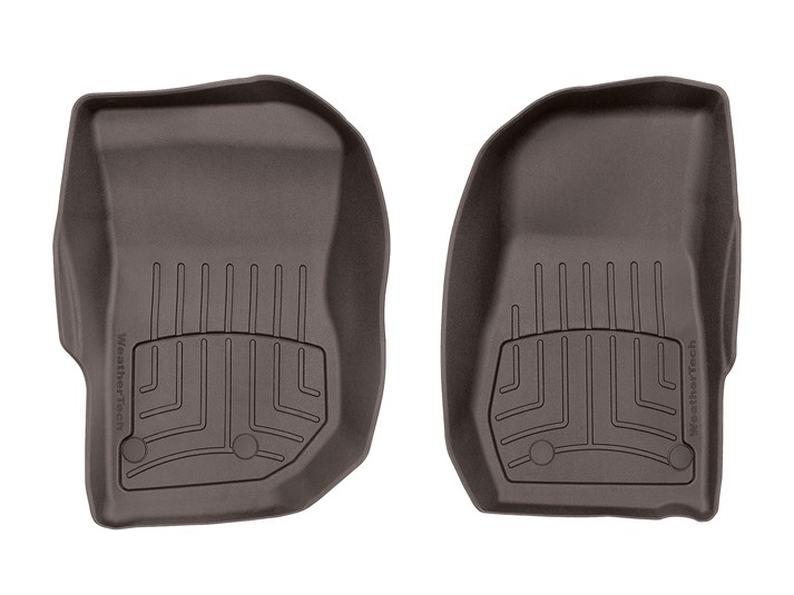 Fits 2014-2018 Jeep Wrangler JK Weathertech Floor Liner 475731IM FloorLiner HP; Molded Fit With Underside Nibs; Cocoa; Thermoplastic Elastomer TPE Injection Molded Material; 2 Piece