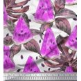 thumbnail image 1 of Soimoi Poly Georgette Fabric Monstera Leaves & Watermelon Fruits Printed Fabric 1 Yard 52 Inch Wide, 1 of 3
