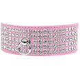 thumbnail image 1 of Mirage Pet 82-24-LPKC14 5 Row Rhinestone Designer Croc Dog Collar, Light Pink - Size 14, 1 of 1