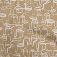 thumbnail image 1 of oneOone Rayon Light Brown Fabric Abstract Face Craft Projects Decor Fabric Printed By The Yard 56 Inch Wide, 1 of 4