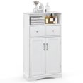 thumbnail image 1 of Costway Armoire de Salle de Bain sur Pied avec 2 Portes Blanc, 1 of 10