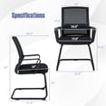 thumbnail image 3 of Gymax Chaise de Bureau en Maille Ensemble de 6 Chaises de Conférence Rembourrées pour Invités avec Dossier Ergonomique, 3 of 10