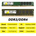 thumbnail image 2 of DDR3 DDR4 4GB 8GB 16GB Desktop Memory Ram PC3 1.5V 1066 1333 1600MHz PC4 1.2V 2133 2400 2666 3200Mhz Non-ECC DIMM Memoria Ram DDR4 16GB 2400 1.2V, 2 of 5