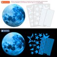 thumbnail image 3 of Baohd 435 Pieces Luminous Stickers Fluorescent Wallpapers Stars Sticky Paper PVC Pasters Theme Self-adhesive Decals Background 77GBlue435pcs, 3 of 6