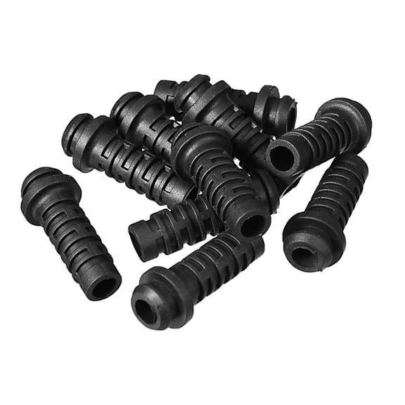 Unique Bargains 10 Pcs Cordon de Soulagement de Tension en PVC Diamètre Intérieur 5mm Protecteur de Botte Outil Électrique Tuyau Noir