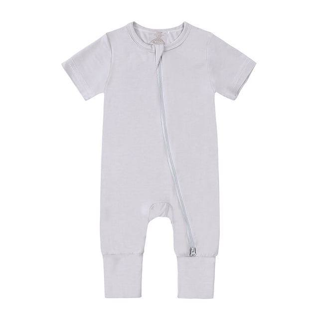 EDFBUYKRS Baby Rompers Footless Pajamas Zipper Short Sleeve Sleeper Jumpsuit