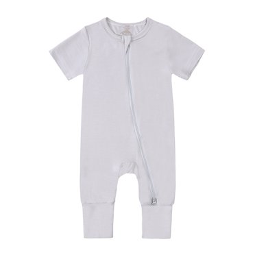 PMVFHDE Clearance Rompers for Boy Casual Baby Rompers Footless Pajamas Zipper Short Sleeve Sleeper Jumpsuit,White,6-12 Months