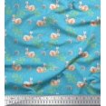 thumbnail image 1 of Soimoi Cotton Voile Fabric Dot,Leaves & Rabbit Animal Decor Fabric Printed Yard 42 Inch Wide, 1 of 3