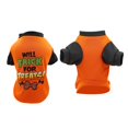 thumbnail image 3 of Halloween Pets Fashion T-Shirt Pumpkin Spider Skull Patterns Print  Neck Short Sleeve Pullover, 3 of 8