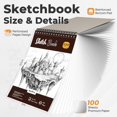 thumbnail image 3 of Art Drawing Supplies Kit, Art Mechanical Pencil Set with 6 Metal Drafting Pencil 0.5 & 0.7 & 0.9 & 2mm, 100 Sheets 9 x 12'' Sketch Book, 20 Tube Lead Refills for Sketching, 3 of 7