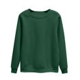 thumbnail image 1 of Moxiu Chandails à Col Rond pour Femmes Automne Manches Longues en Molleton Chandail de Base Uni Chandail à Enfiler Hauts Chandail Chandail Vert,TTTG, 1 of 6