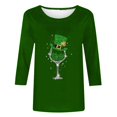 thumbnail image 4 of T-Shirt Ample à Manches Trois-Quarts et Col Rond Imprimé pour la Saint-Patrick pour Femmes, 4 of 6