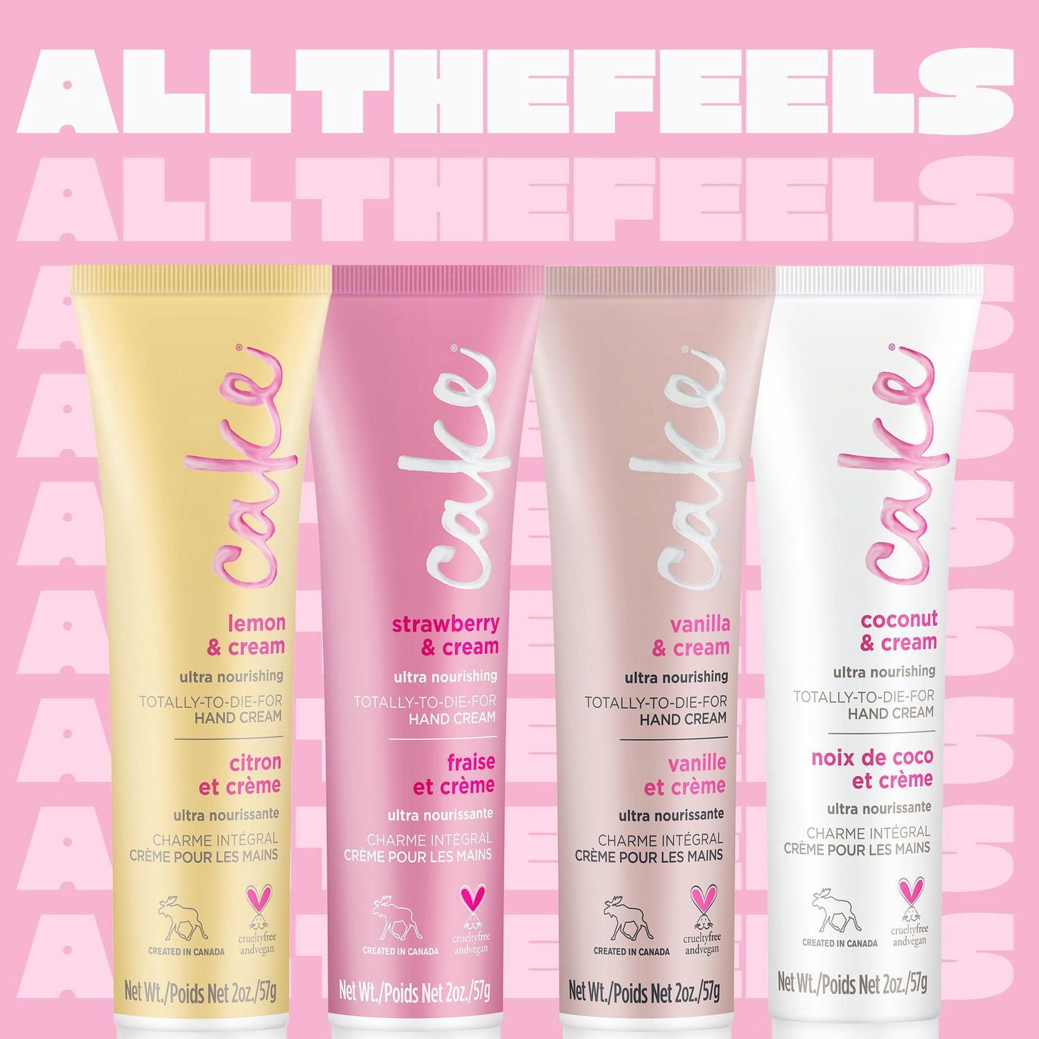 Cake Beauty Ultra Nourishing Hand Cream Set – Moisturizing Hand Cream for Soft, Supple Skin – Shea Butter & Coconut Oil – 4 Pack Gift Set – Made in Canada