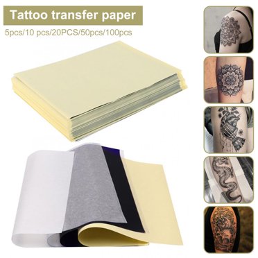 HLONK 1 Paquet Papier de Transfert de Tatouage Format A4 Multi-Usage Professionnel Art Corporel Outil de Tatouage Copie Thermique Papier Pochoir de Tatouage Réutilisable Papier de Copie Accessoires de Tatouage