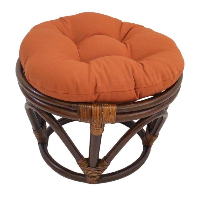 Coussin Repose-Pieds Rond en Sergé Uni Capitonné de 18 Po