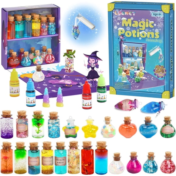 Transemion Fairy Magic Potions Kit Kids - 22 and potion Bottles Magical for Decorations, Craft Toy Girls, Fun Toys for Girl 6 8 9 10 23.5-15.5-5.9