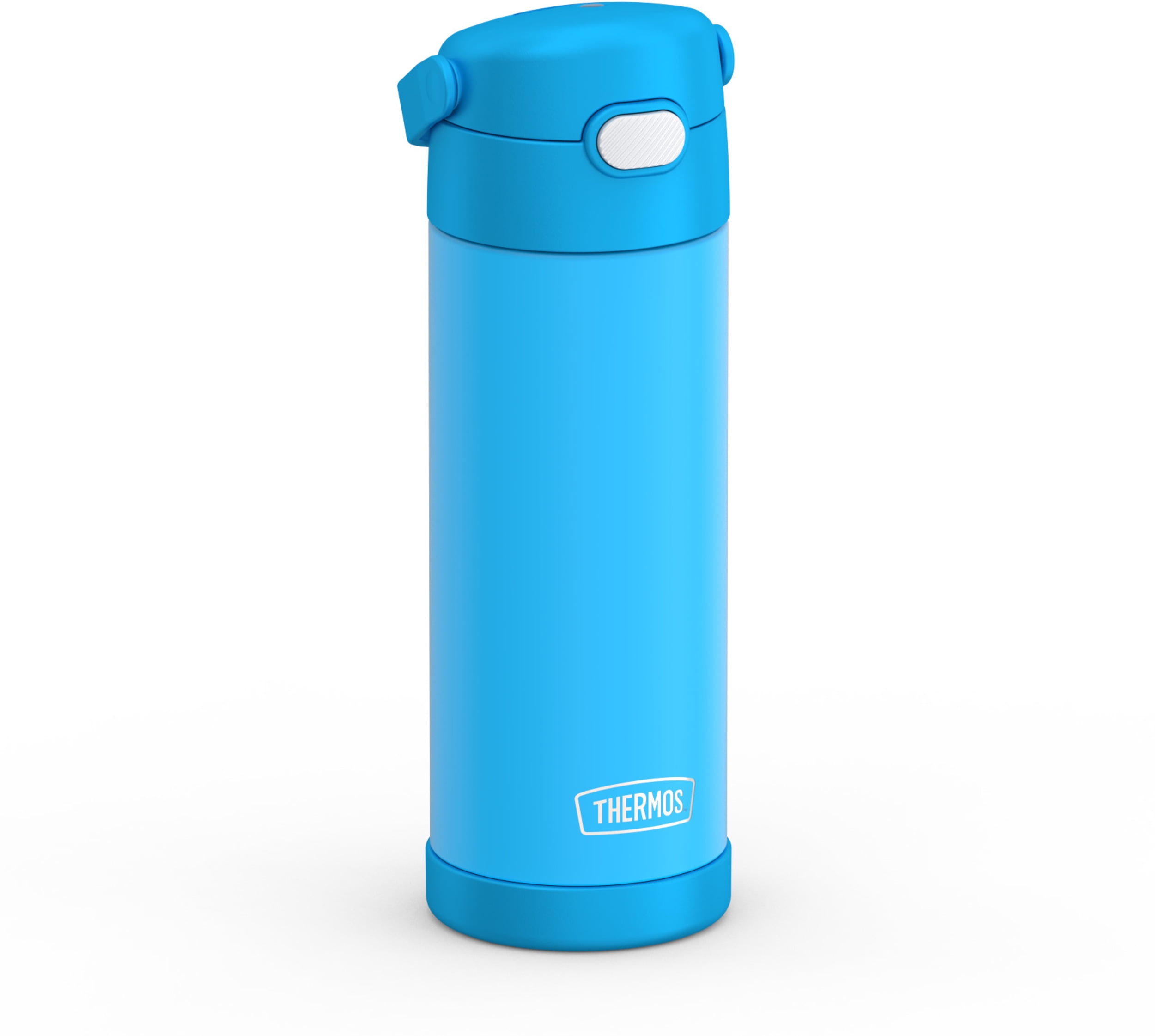 Thermos Kids Bouteille d'eau isotherme en acier inoxydable avec bec verseur et couvercle, 470ml, bleu électrique