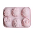 thumbnail image 2 of Oleegame 2PC Cookie Mold Easter Rabbit Egg Silicone Cake Chocolate Cake Baking Abrasive Purple, 2 of 8