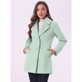 thumbnail image 4 of INSPIRE CHIC Women's Elegant Notched Lapel Button Single Breasted Winter Long Coat Green L, 4 of 8