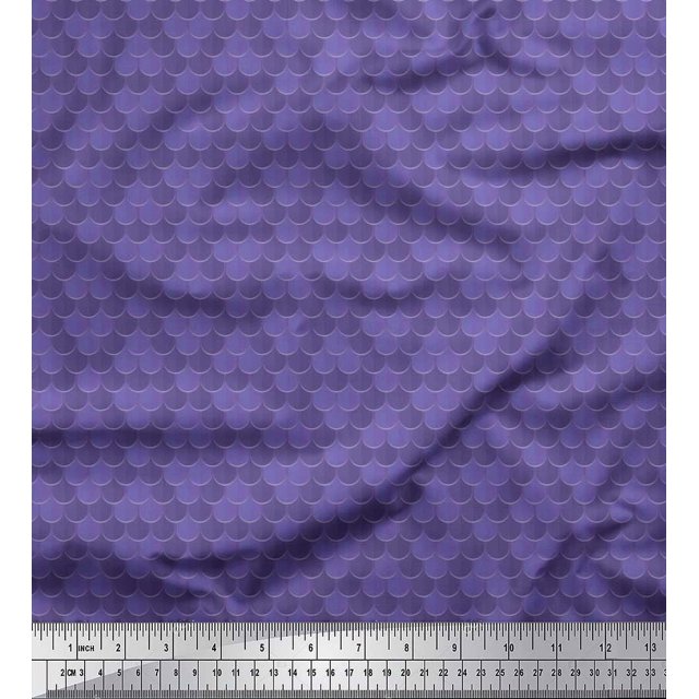 Soimoi Purple Poly Georgette Fabric Scales Geometric Printed Craft Fabric by the Yard 42 Inch Wide