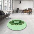 thumbnail image 4 of Ahgly Company Tapis d'Intérieur Lavable en Machine Carré Vert Transitionnel, 6 Pieds Carré, 4 of 7