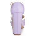 thumbnail image 3 of BLISSFUL STEP Halloween Chaussures de Rentrée pour Femmes à Bride en T avec Nœud, Talon Bloc Vintage, Talons Plateforme, Violet 6, 3 of 6