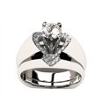 thumbnail image 3 of 2Pc Women Detachable Heart Shape Shiny Diamond Ring Sterling 2 In 1 Ring for Engagement Wedding, 3 of 9