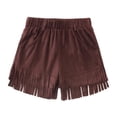 thumbnail image 4 of RIJOPUTY Shorts de Soccer pour Filles 10-12 Shorts de Danse Jeans Évasés pour Ados Shorts à Carreaux Rouges Shorts d'Entraînement Sans Coutures, Brun 9-10 Ans, 4 of 4