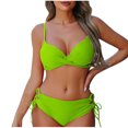 thumbnail image 1 of DPTALR Women Solid Color Sexy Backless Strap Bikini Swimsuit, 1 of 8