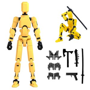 (Assemblée achevée) 2024 Nouveau Titan 13 Jeu de figures d'action, Robot Lucky 13 Figure d'action, figure d'actions mobiles multiples, Nouvelle-Écosse 13 Figure d'action pour les collectionneurs Décorations de bureau (d-Yellow)