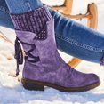 thumbnail image 4 of Women's Winter Warm Back Lace Up Snow Boots with Thick Heel Vintage Style Design, 4 of 6