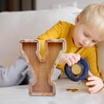 thumbnail image 3 of Wooden English Letter Savings Can with Transparent Glass Front for Coin Storage, 3 of 6