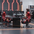 thumbnail image 2 of Yaheetech High Back Ergonomic Gaming Chair with Slide Out Footrest, Black/Red, 2 of 7