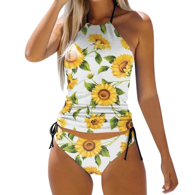 Women's Swimwear Tankini 2 Juniors Swimsuits Bottoms Piece Normal Swimsuit Backless 2 Piece Printing Adjustable Print Multi Color Padded Strap Bathing Suits Sexy Vacation Beach Wear
