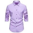 thumbnail image 2 of T-shirts à Manches Longues pour Hommes, Mode Décontractée, Col Rabattu, Chemise à Boutons, Blouse, T-Shirts Décontractés pour Hommes, 2 of 9