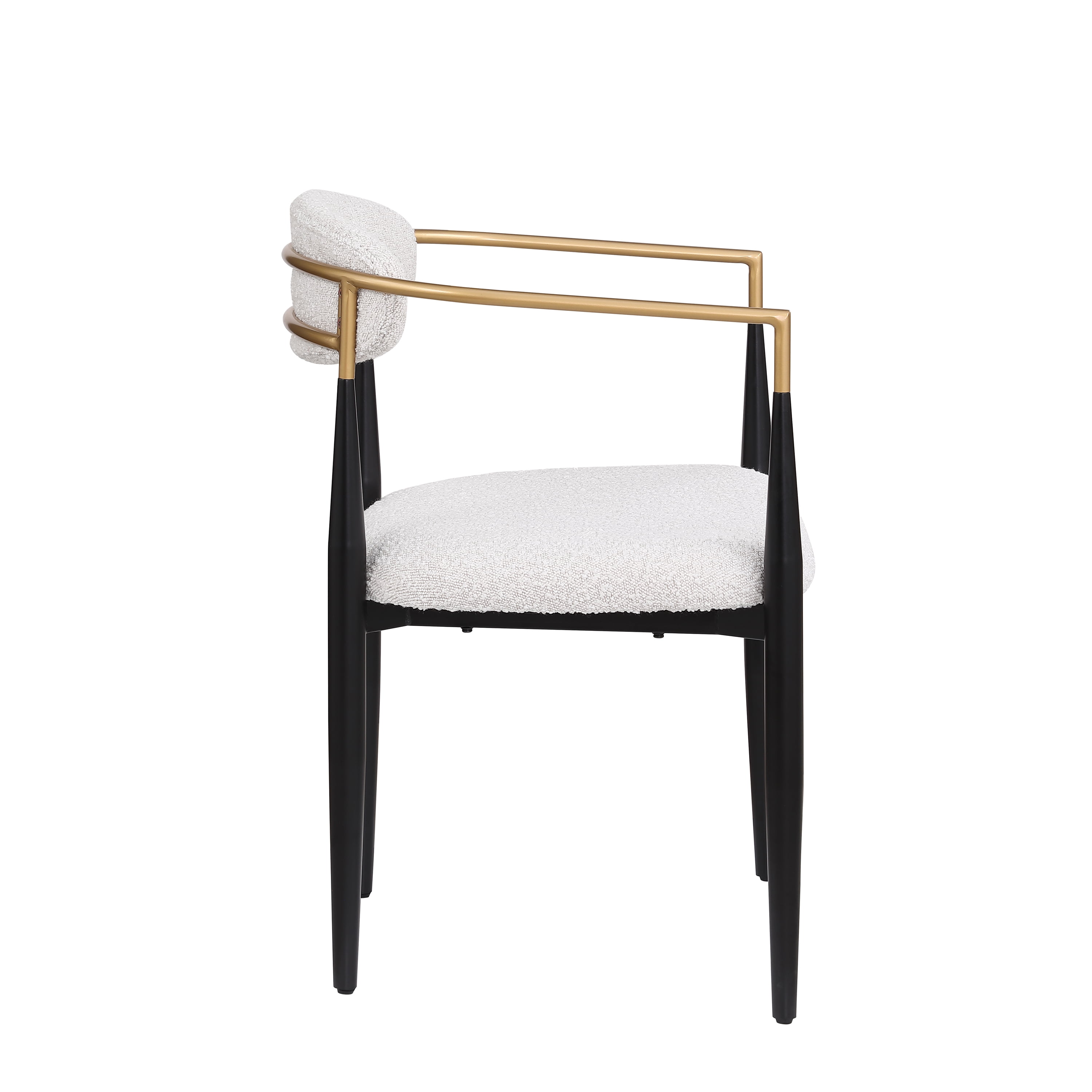 Ensemble de 2 chaises de salle à manger modernes Noble House, dossier ajouré incurvé, revêtement, beige