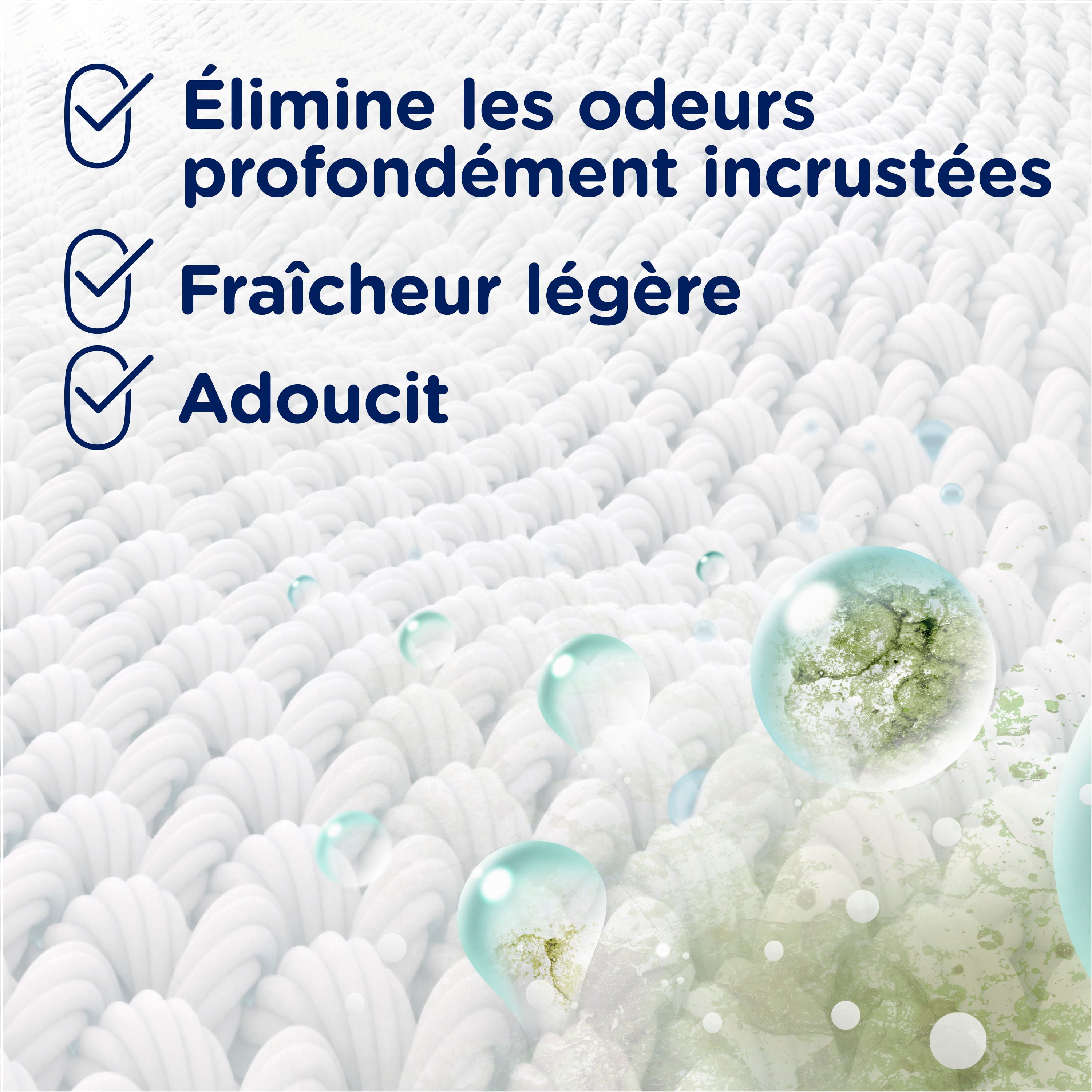 Downy Rinçage Purifiant Éliminateur d'Odeurs pour la Lessive, Parfum Fraîcheur Cotonnière, Assouplissant Textile et Rinçage d'Élimination des Odeurs pour la Lessive, Combat les Odeurs à la source, Compatible HE 54WL