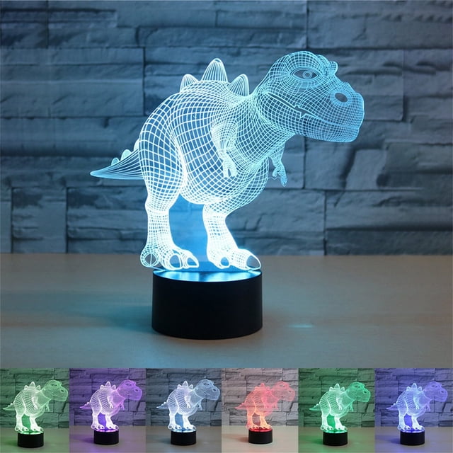 Yhmxh Home Essentials Home Appliances 3D Dinosaur Children Night Lamp Led Colors Changing Lighting Decoration Creative Gift Lamp Bedside Lamp Table Lamp Operated Light