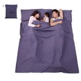 thumbnail image 1 of Graflsoa Doublure de Sac de Couchage de Voyage Ultralégère, Polyester Respirant, Bleu Saphir, 180 cm x 210 cm, Compacte et Portable pour le Camping et la Randonnée, 1 of 7