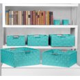 thumbnail image 4 of Sorbus Storage Box Woven Basket Bin Container Tote Cube Organizer Set Stackable Storage Basket Woven Strap Shelf Organizer Built-in Carry Handles (7 Piece - Aqua), 4 of 7