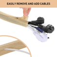 thumbnail image 4 of Cable Sleeve, 2 Pack 5ft - 1.2 Inch Cable Management, Desk Cord Cover Organizer Wire Hider for Office Computer TV Wire Loom Tubing, Pet Proof Cord Protector from Cat Dog Chewing, Wood Color, 4 of 7