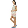 thumbnail image 2 of Bimba Ensemble de Nuit Mignon pour Femmes en Coton, Haut Boutonné avec Short, 2 of 7