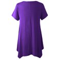 thumbnail image 4 of LARACE Plus Size Tunic Tops for Women Pleated Flowy Short Sleeve Shirts DarkPurple 5X, 4 of 5