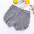 thumbnail image 3 of XIMIN Short Bouffant de Base pour Bébé Fille, sous-Short Uni de Danse, Couleur Unie, Coton, Été, à Volants, Mince, Athlétique, à Enfiler, Mélange, Leggings Triangle (18-24 Mois, Gris), 3 of 3