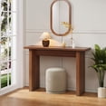 thumbnail image 2 of Wirrytor 43-Inch Square Walnut Console Table for Entryway, Farmhouse Wooden Sofa Tables for Living Room, Behind The Couch Table for Living Room, Entryway Table for Entrance, Plank Entry Table, 2 of 9