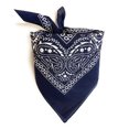 thumbnail image 1 of Mechaly Lightweight Soft Cotton Scarf Neckerchief (Paisley Navy Blue), 1 of 2