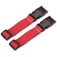 thumbnail image 1 of Unique Bargains Suitcase Belts with Quick Release Buckle Luggage Straps, Red 2 Pack, 1 of 5