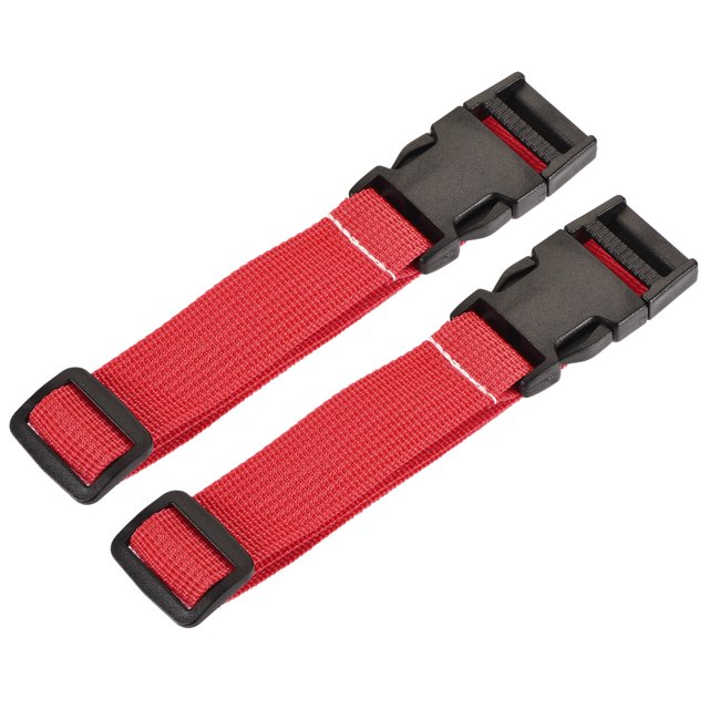 Unique Bargains Suitcase Belts with Quick Release Buckle Luggage Straps, Red 2 Pack