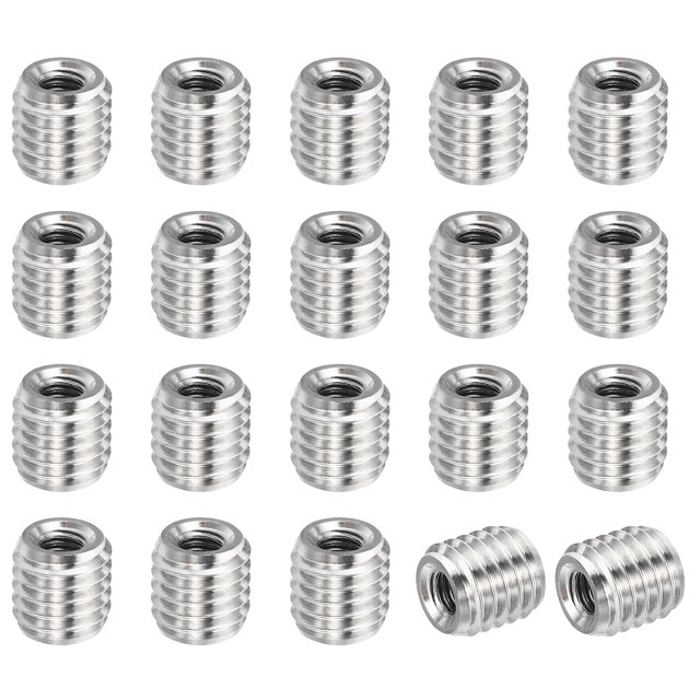 Unique Bargains Adaptateurs Filetage Manchon Réducteur Écrou M10x1.5 Mâle à M5x0.8 Femelle pour Réparer Insert Écrou Vis Réducteur 10mm 20 Pcs