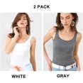 thumbnail image 3 of Charmo Camisole en Coton pour Femme avec Soutien-Gorge Intégré Débardeur Extensible sous-Maillots Cami 2 Paquets, 3 of 7